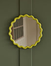 Small Round Yellow Wavy Mirror