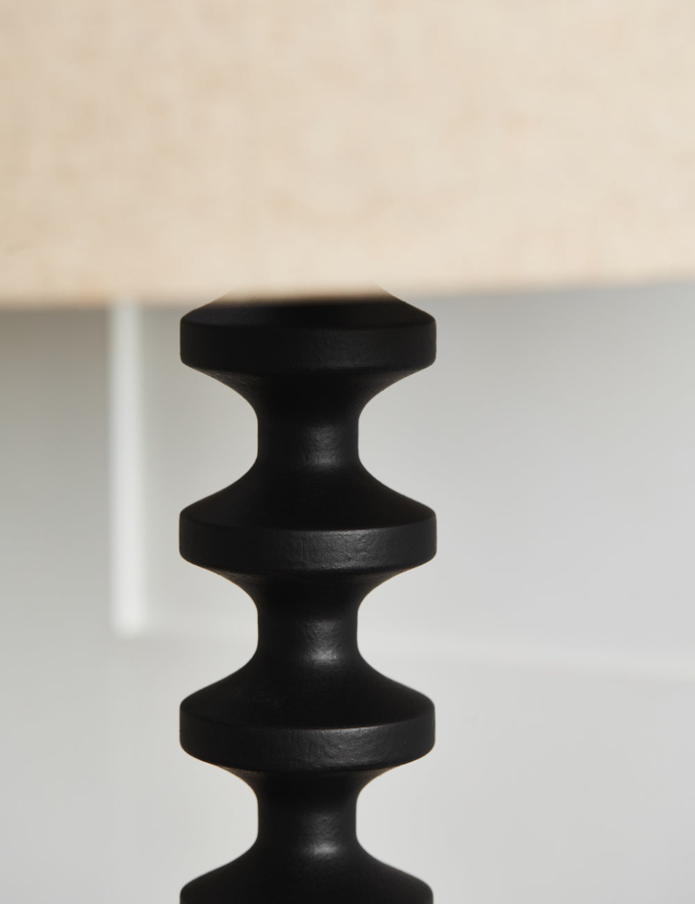 Black Bobbin Base Floor Lamp