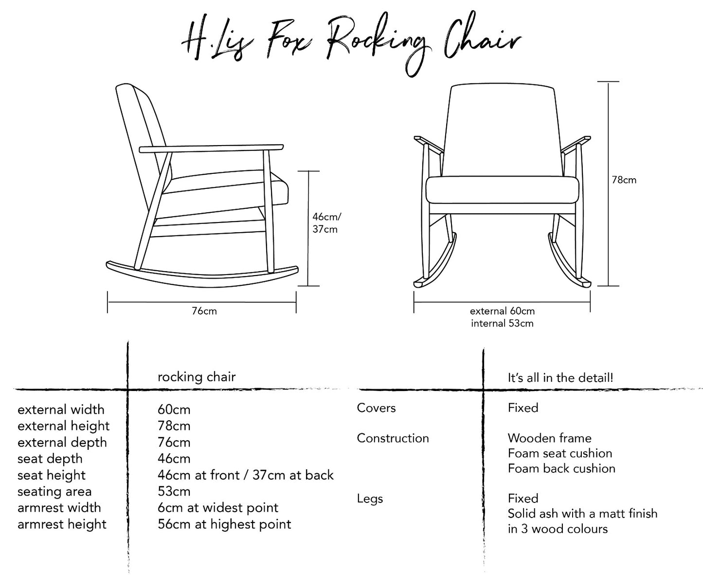 H. Lis Fox Rocking Chair