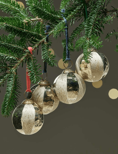 Nkuku Set of 4 Gold Christmas Baubles