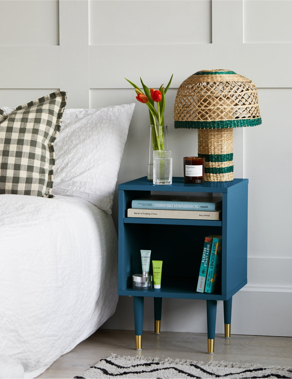 Navy deals bamboo nightstand