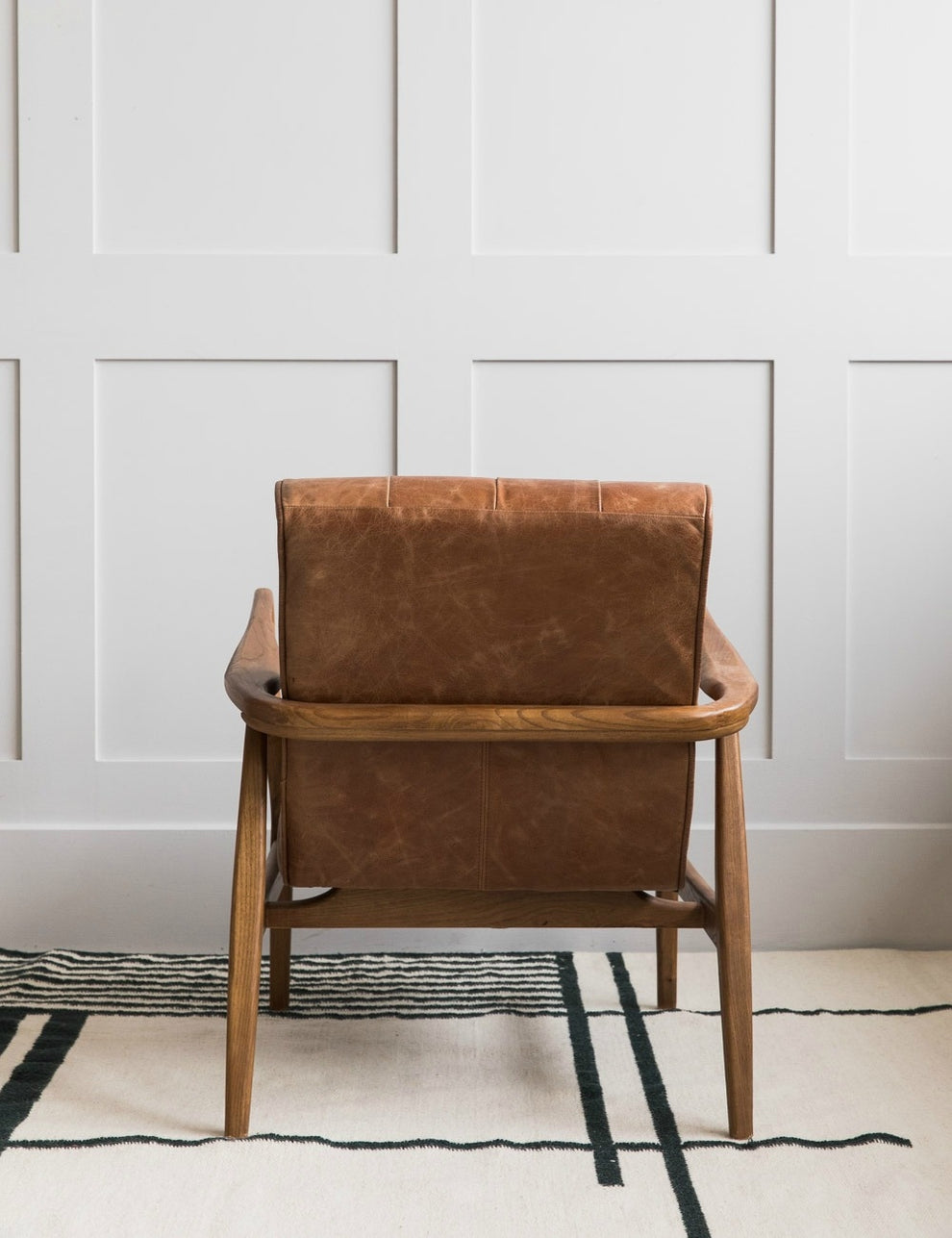 Artisan Woven Leather Seat Counter Stool
